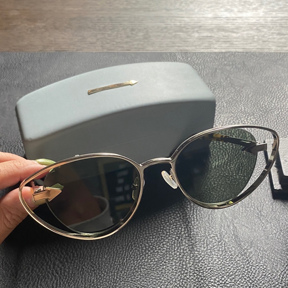 Karen Walker Silver and Black Cat-Eye Sunglasses
